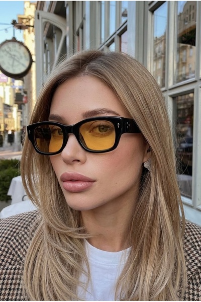 Chunky Frame Marcos Unisex New Season Black Orange Popular Square Sunglasses