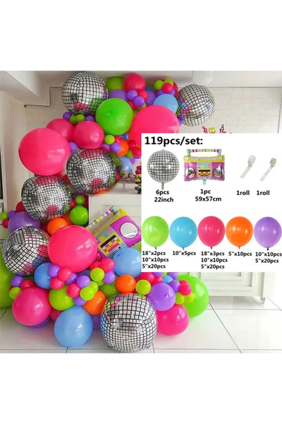 Choice as the picture as the picture 119pcs Back to 80s 90s Theme Balloon Gar...