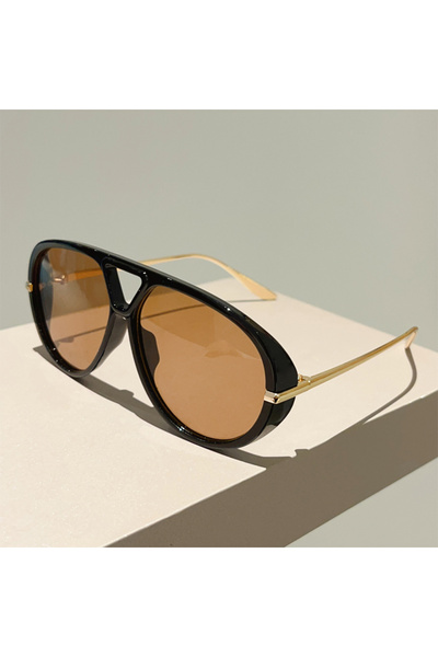 Choice as picture shows black-brown KAMMPT Oversized Pilot Sunglasses 2025 Ne...
