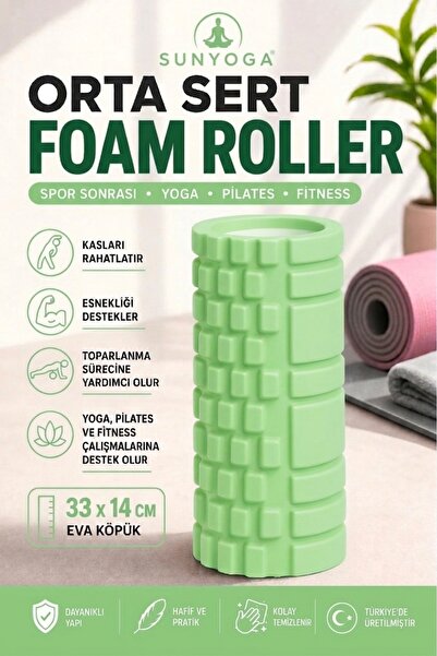 SUNYOGA Rolă de masaj din spumă de înaltă densitate, medie-dură, pentru fitne...