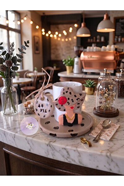 eydesignshome leopar desenli şapkalı türk kahvesi fincanı
