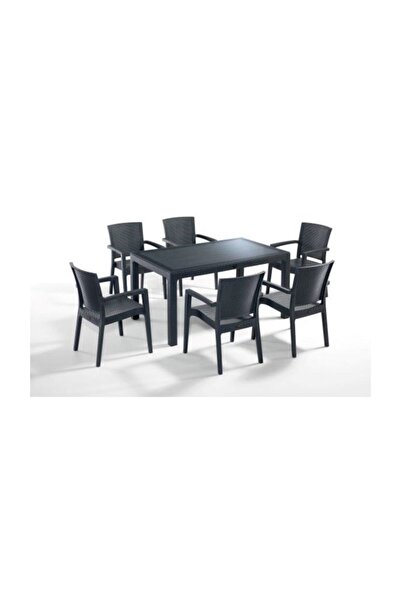 Novussi Classi Liverno Rattan Masa Takımı 90x150 Camlı