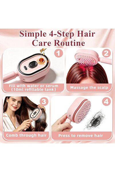 TIITAS 5 in 1 Rechargeable Hair Straightener Brush with Detangling Comb, Self...