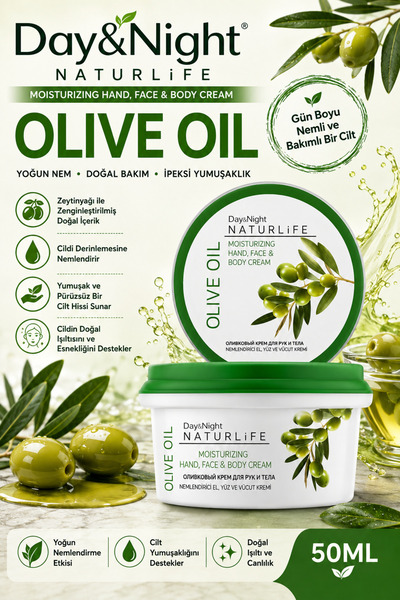 Naturlife Day&Night Olive Oil Moisturizing Hand, Face and Body Cream 50ml
