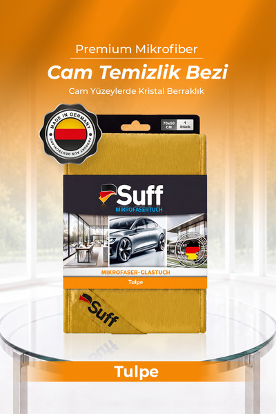Suff Tulpe Cam Mikrofiber Bez İz Bırakmaz Vitrin ve Ofis Cam Temizlik Bezi 70...