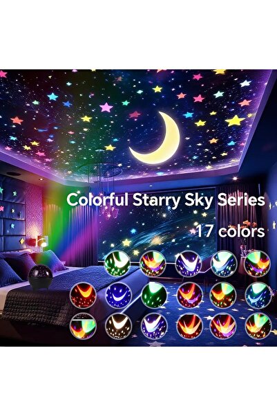 Choice light Colorful Starry Sky Series 17 Colors Star Moon Ambient Night Lig...