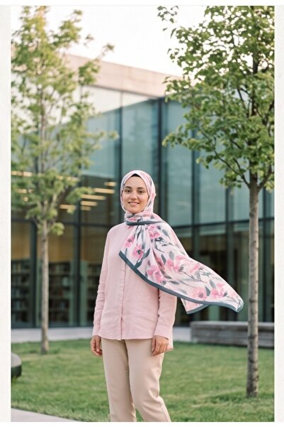 tuaipek Organic Viscose Silk İnci̇ra Shal - Floral Patterned