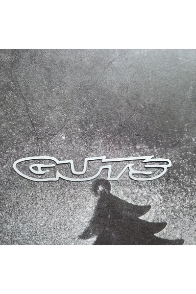 Choice WHITE 1pc GUTS Minimalist Logo Sticker - Self-Adhesive Waterproof | Fo...