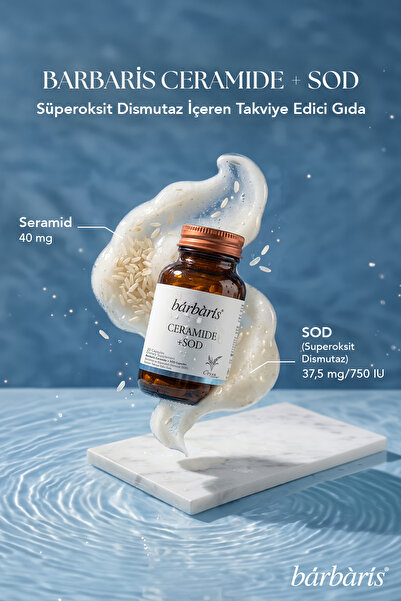 Barbaris Ceramide + SOD- 30 Kapsül - 40 mg Seramid İçeren Takviye Edici Gıda, (Japonya Patentli Pirinç Seramidi)