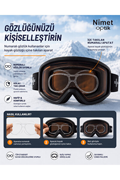 Nimet Optik Numaralı Kayak Gözlüğü Aparatı İnsert