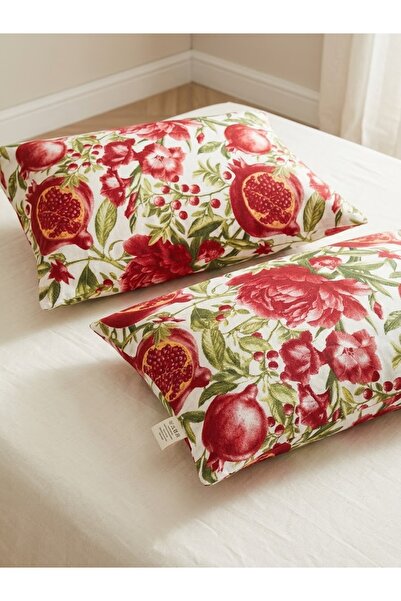 NURLATEX Set of 2 Pomegranate Patterned Pillowcases 50 X 70