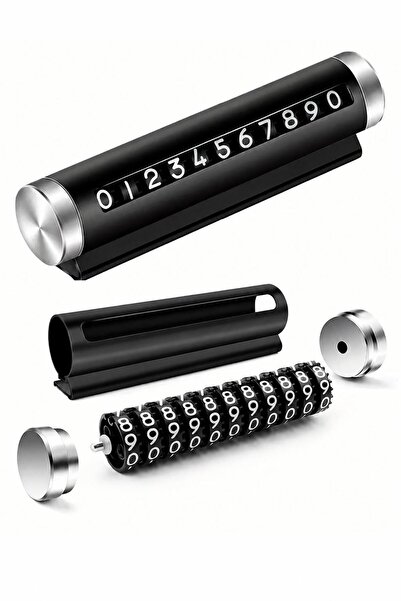 jetfast 2 Pieces Black Car Parking Phone Number Counter Flip Adjustable Torpe...