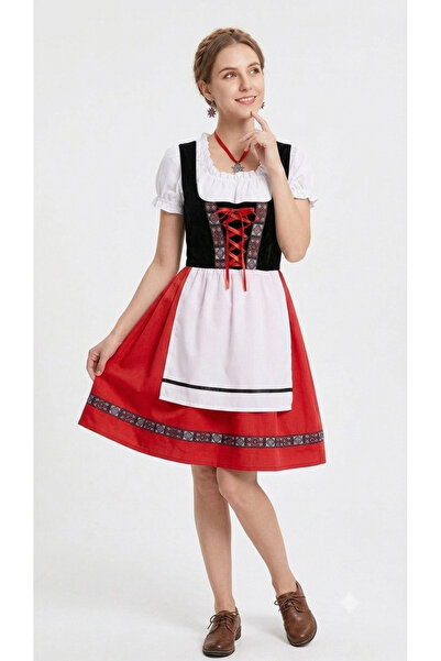 tasarım rengarenk kostüm Bavarian Costume German Beer Girl Outfit