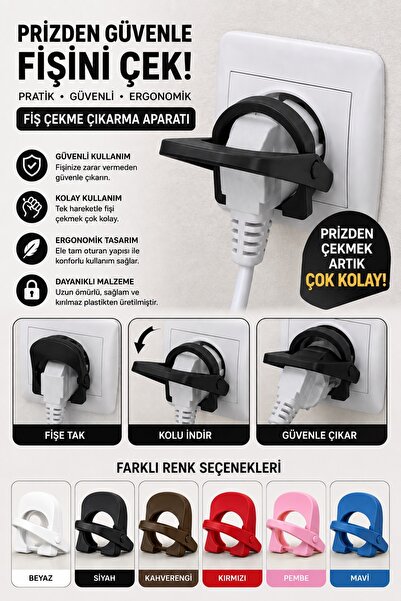 5 Adet Fiş Çekme prizden güvenli çıkarma aparatı - Çocuk Güvenlik Aparatı (5 Adet ) - Prizden sağlam Fiş Çıkarma Aparatı priz koruyucu
