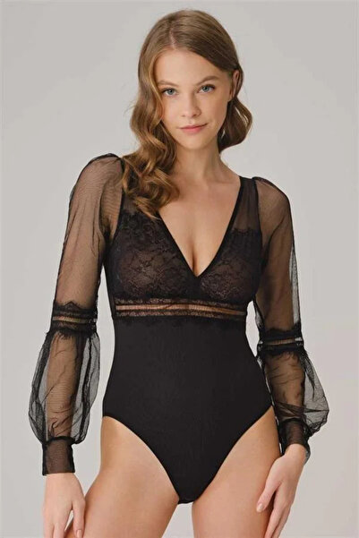 Veraura Lifestyle Tulle Lace Long Sleeve Badi