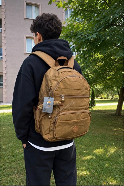 DodoButik Suya Dayanıklı Büyük Boy Taba Sırt Çantası