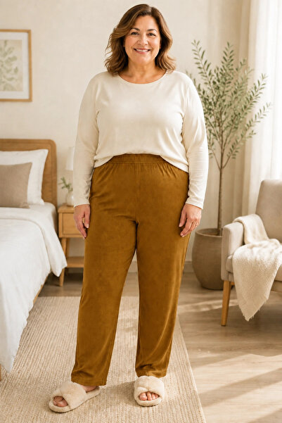 Erdenay Tekstil Ribbed Oversize Stretchy Camisole Seasonal Sleepwear Bottoms