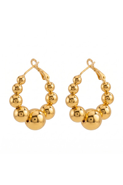 Küre Model Gold Çelik Küpe