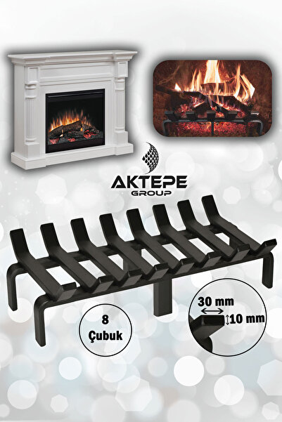 AKTEPE Group Şömine Izgarası 8 Çubuklu 48 Cm X 32 Cm Ekstra Dar Gözlü Izgara