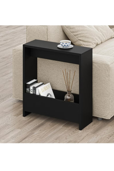 Generic Brand Side Table with Magazine Rack for Living Room and Office