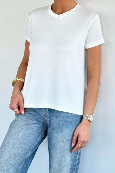 TOZLU Γυναικείο T-Shirt Basic με λαιμόκοψη V