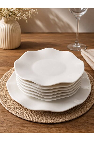 Güral Porselen Nesrin Sade 7 Piece Cake Set