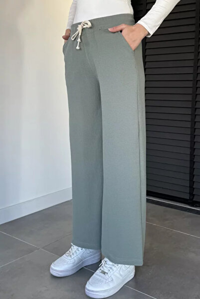 TOZLU Women's Self-Patterned Trousers with Elastic Waist