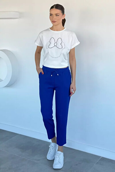 TOZLU Slim Fit Fabric Trousers with Elastic Waist