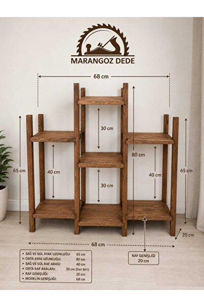 marangoz dede DEKORATİF AHŞAP ÇİÇEKLİK SAKSILIK SAKSI STANDI DÜZENLEYİCİ DEKO...