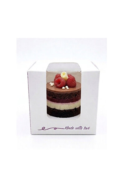 HORECA Single-portion cookie box "Made with love" 10x10x10 with window 50pcs