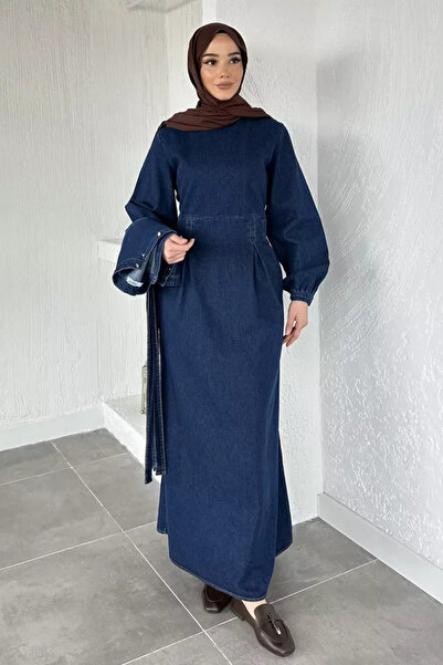 TOZLU Vest Combination Denim Jean Hijab Dress