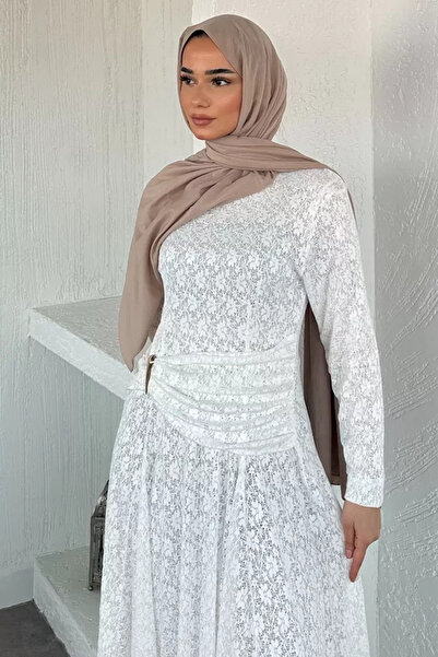 TOZLU Gülseli Lined Hijab Lace Dress