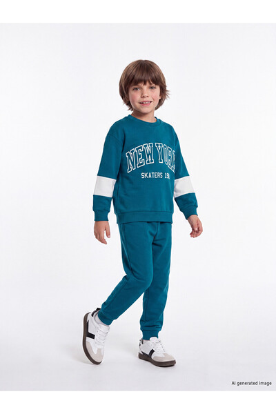LC Waikiki Lcw Kids Petrol New York Printed Boys' Set