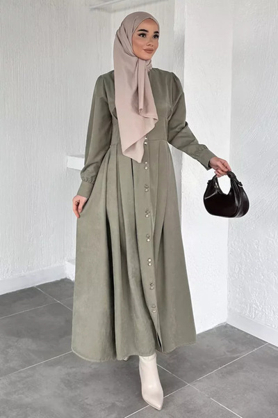 TOZLU Gülseli Front Buttoned Hijab Dress