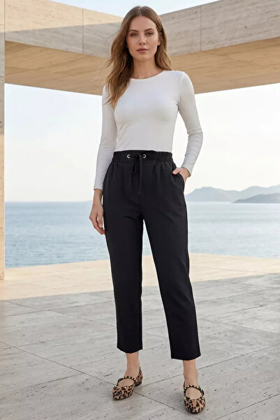 TOZLU Women's Elastic Waist Pants