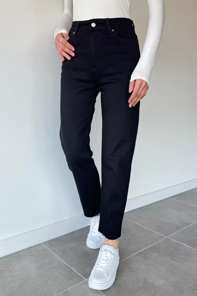TOZLU Women's High Waist Cut-Off Leg Jeans