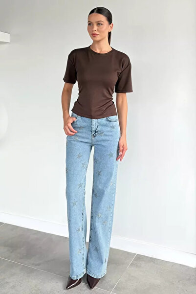 TOZLU Pantaloni de damă din denim Star Stone