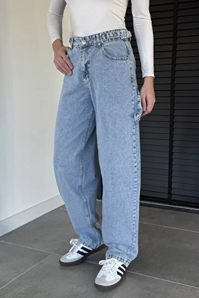 TOZLU Women's Loose Fit Jean Denim Trousers