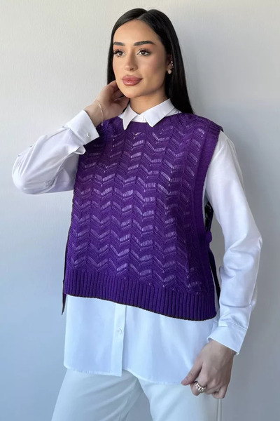 TOZLU Shirt combination knitwear sweater