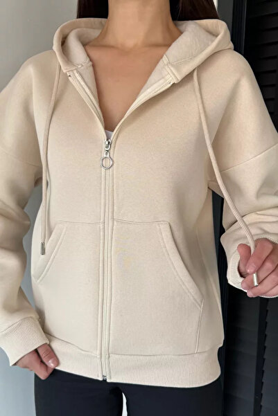 TOZLU Gülseli Women's Three-Thread Shaded Hooded Sweatshirt