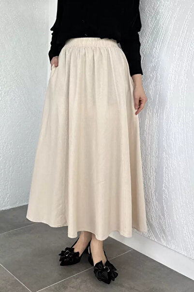 TOZLU Hijab Skirt with Elastic Waist and Pockets