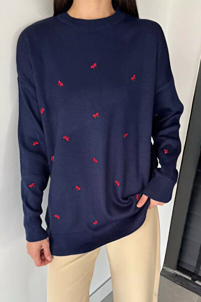 TOZLU Women's Ribbon Embroidered Knitwear Sweater (Available in M-L-Xl)