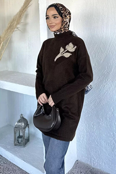 TOZLU Gülseli High-Necked Hijab Knitwear Tunic