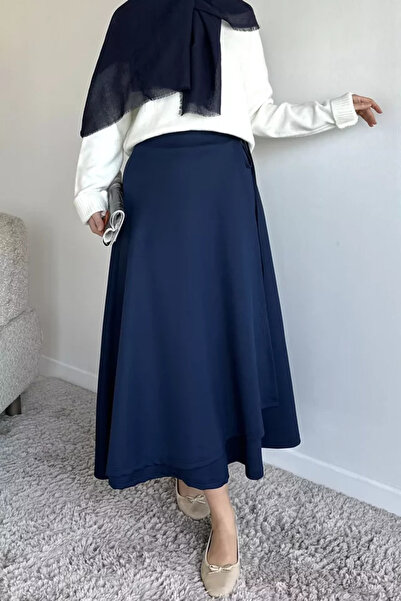TOZLU Kiloş Scuba Hijab Skirt with Waist Tie Detail