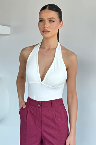 TOZLU Women's Halter Neck Covered Bustier