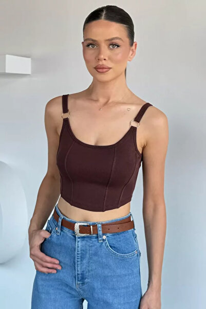 TOZLU Women's Ringed Covered Bustier