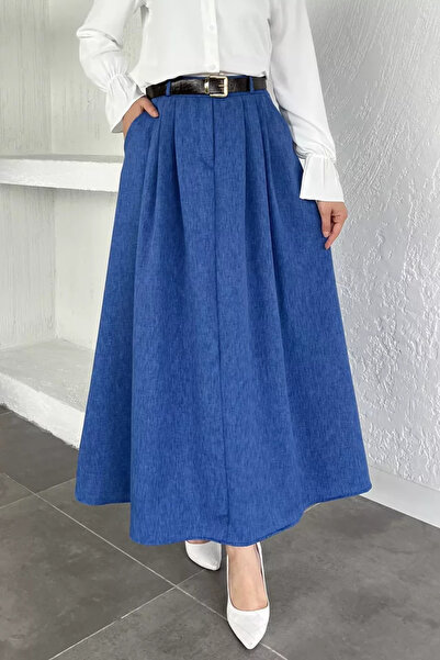 TOZLU Belted Pocketed Hijab Skirt