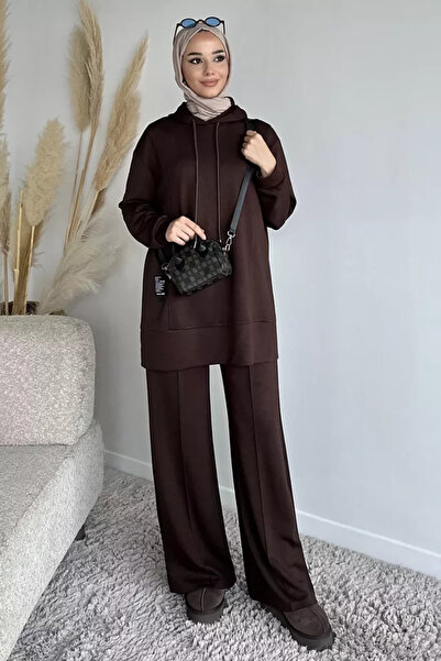 TOZLU Hooded Tunic Pants Hijab Double Set
