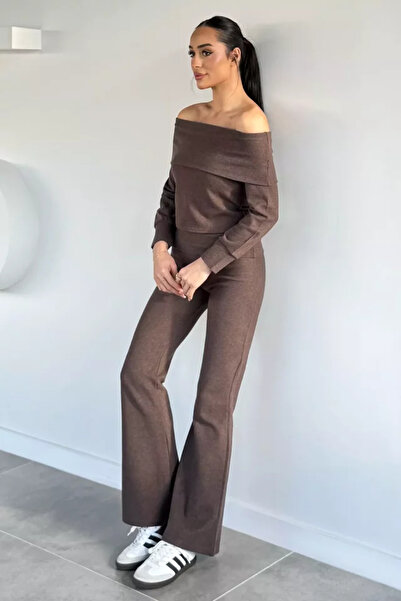 TOZLU Madonna Collared Blouse and Trousers Double Set
