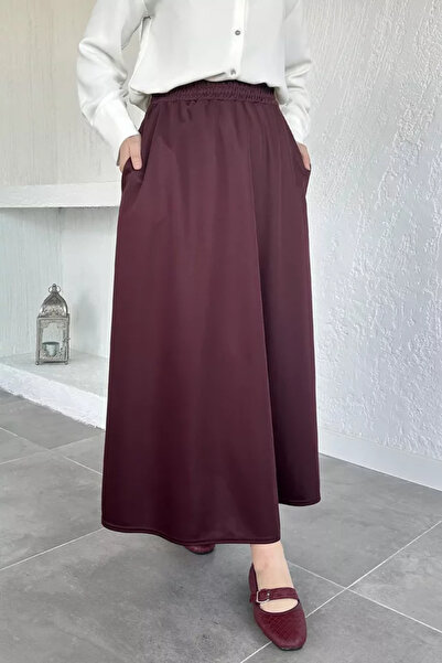 TOZLU Women's Elastic Waist Hijab Skirt